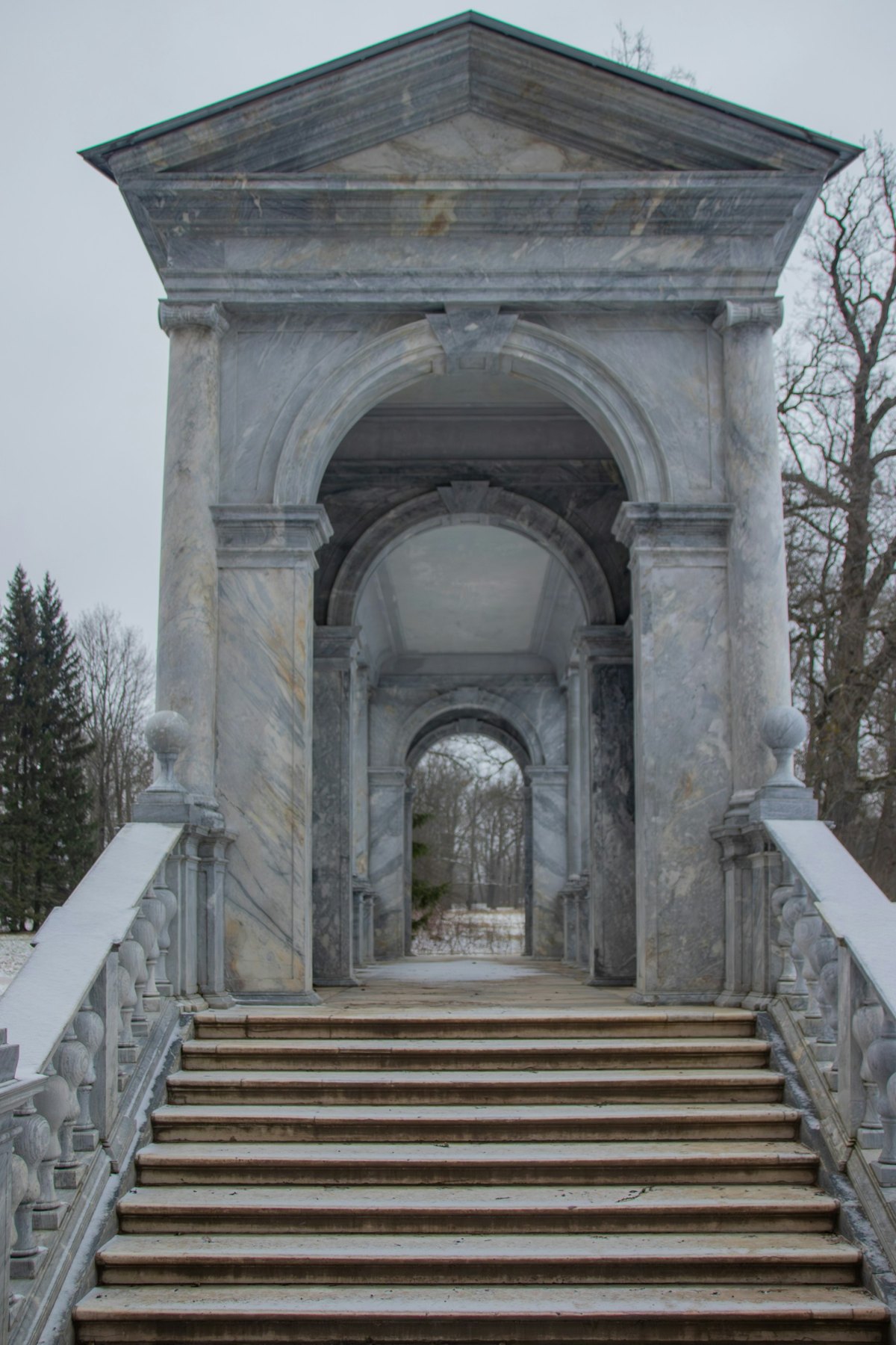 Stone arch and staircase, an architectural study by Georgii Eletskikh